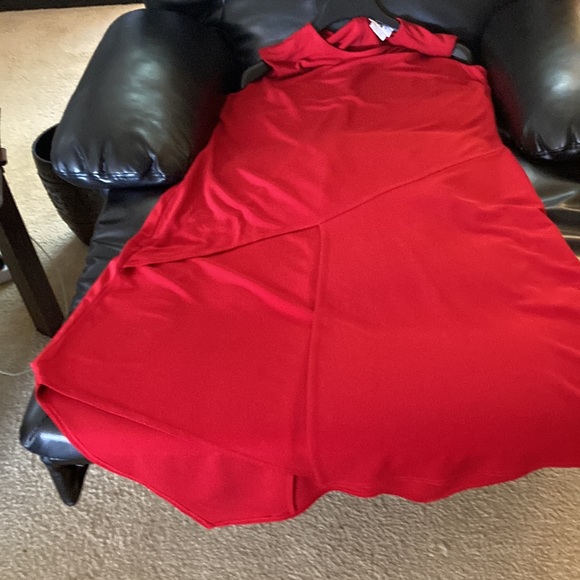 DKNY Large Red High and low midi dress - Picture 7 of 10